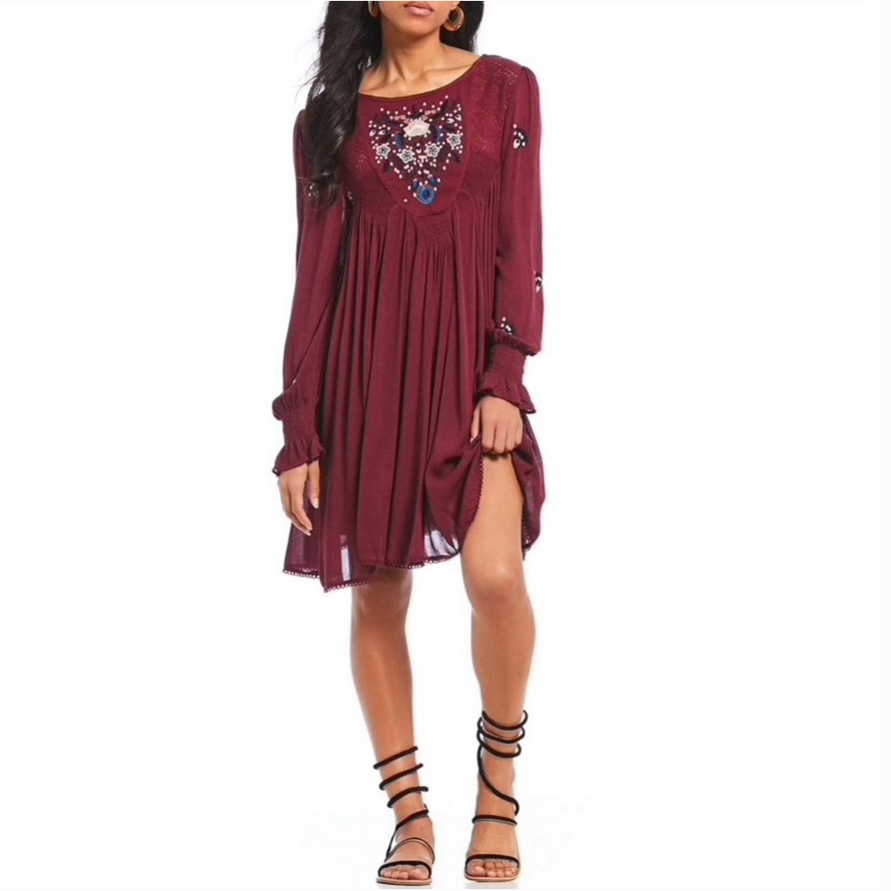 NWT Free People Mohave Embroidered Prairie Dress